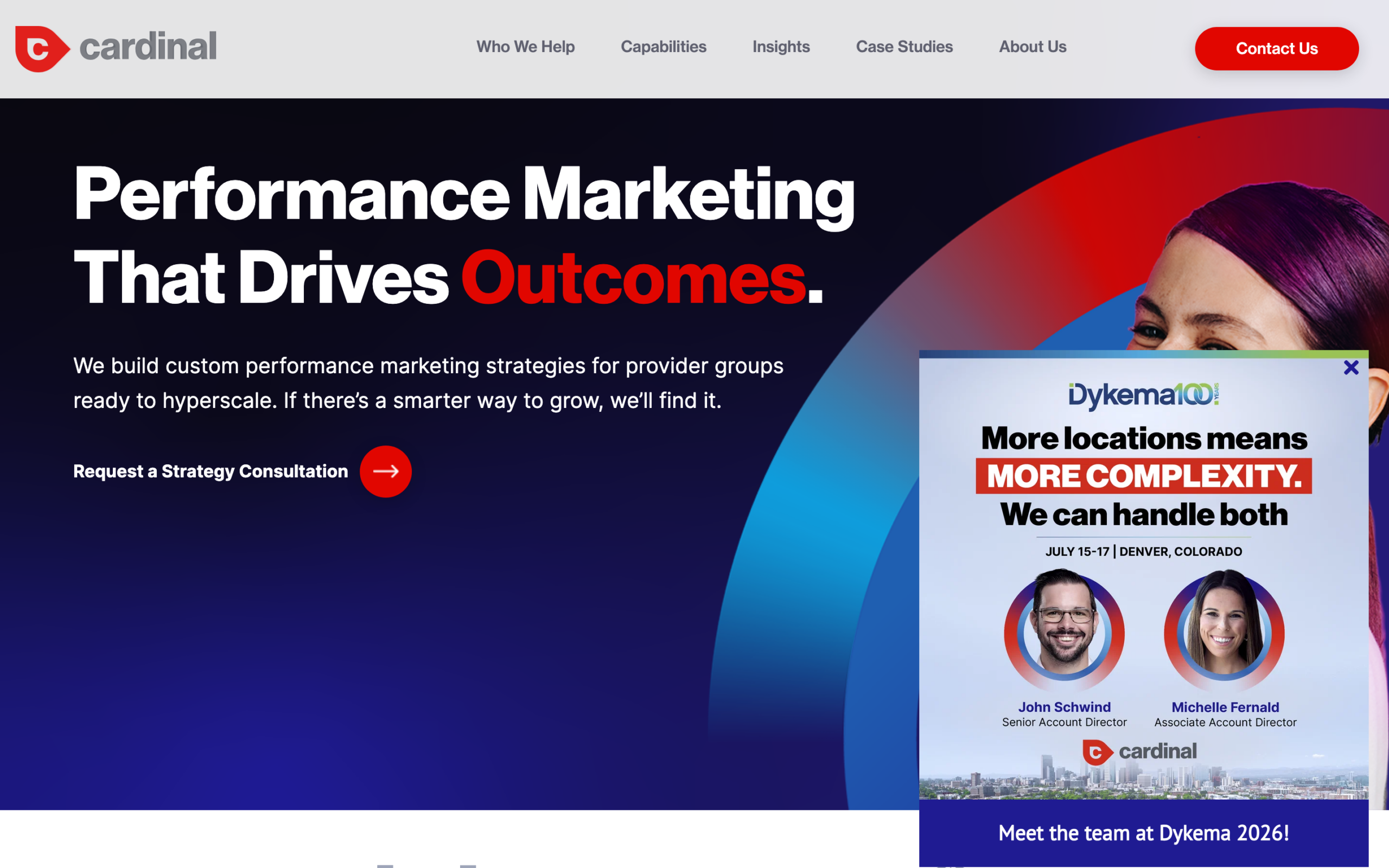 Cardinal Digital Marketing homepage — healthcare website design agency