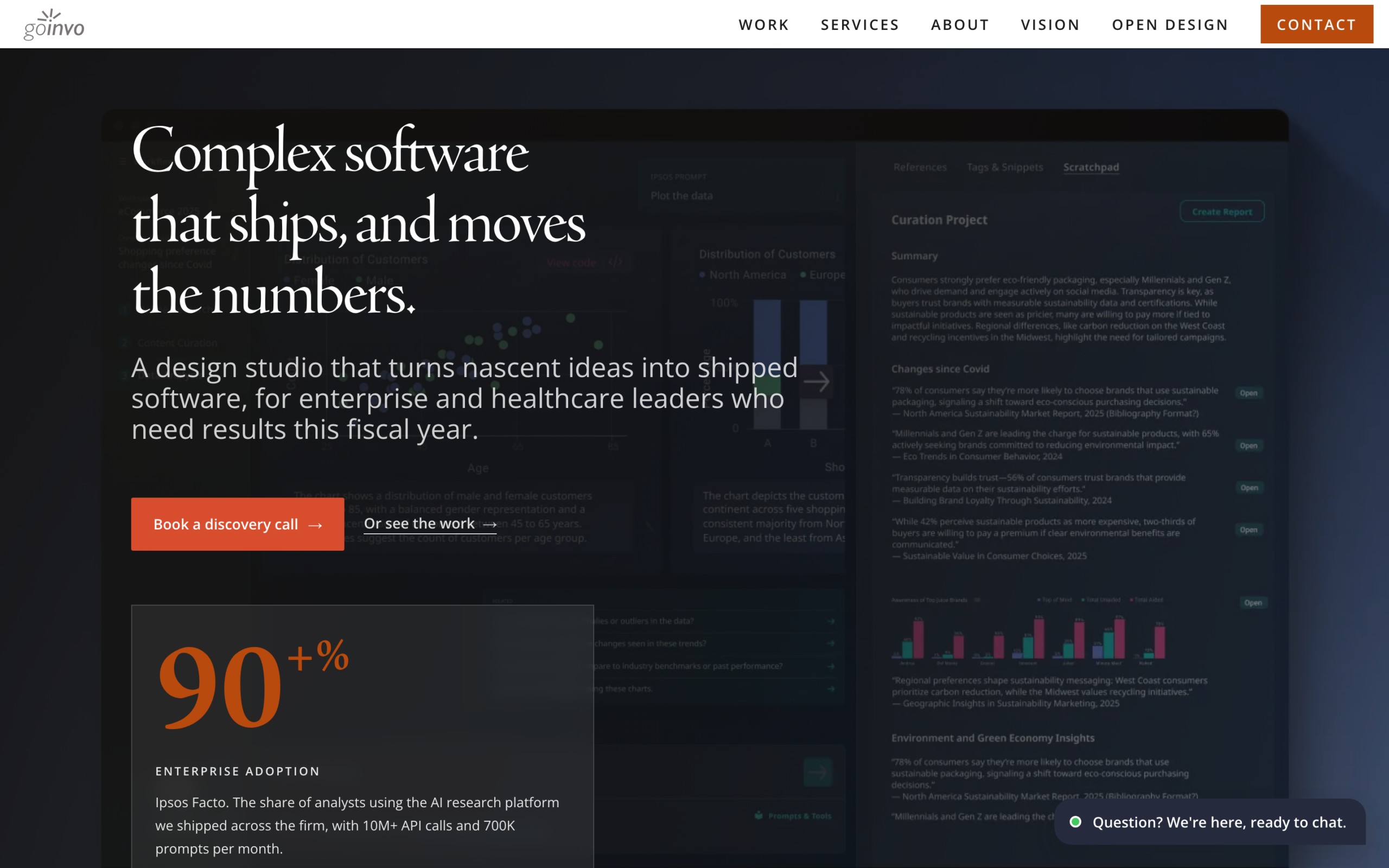 GoInvo homepage — healthcare website design agency