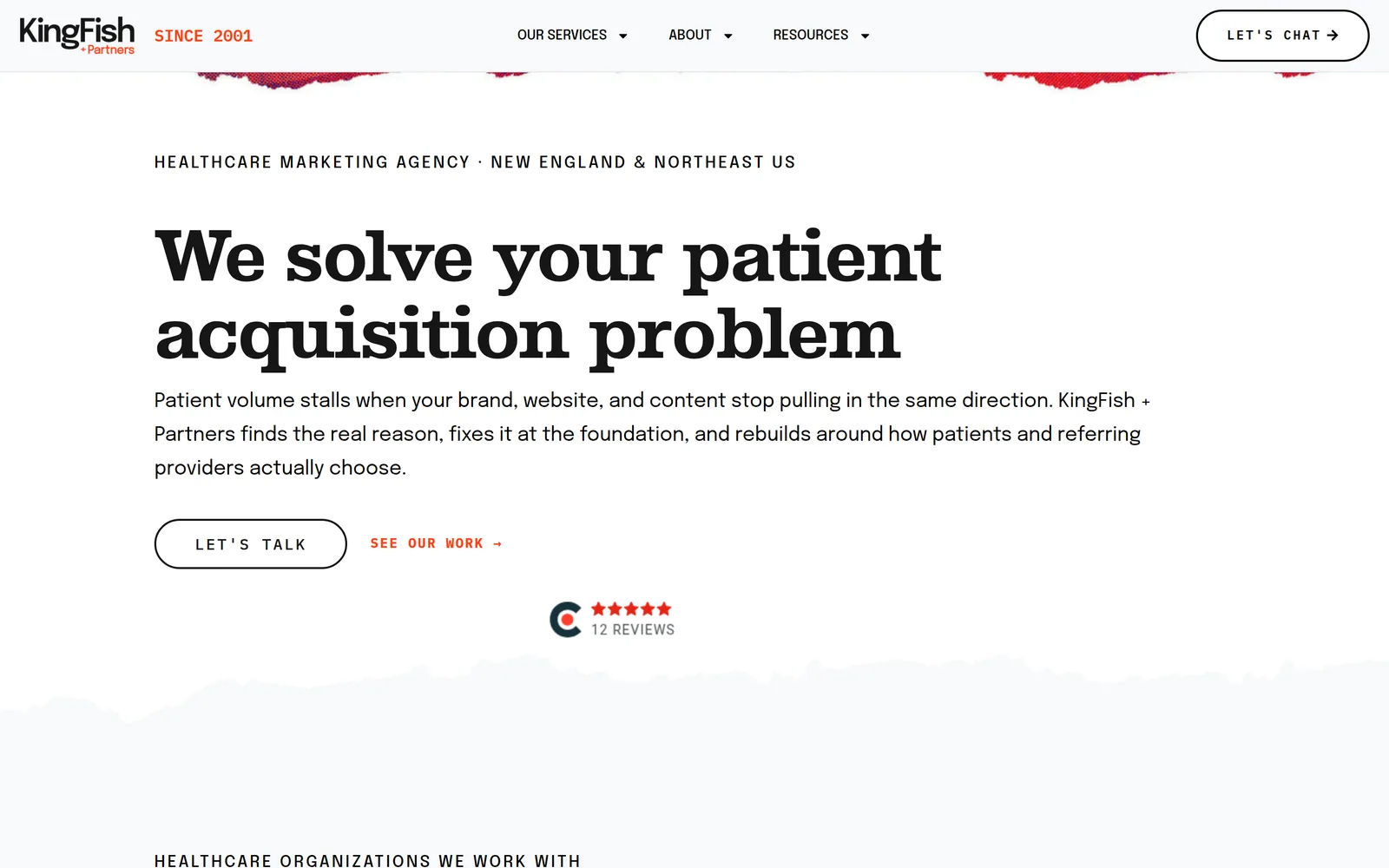KingFish + Partners healthcare marketing agency website, 2026